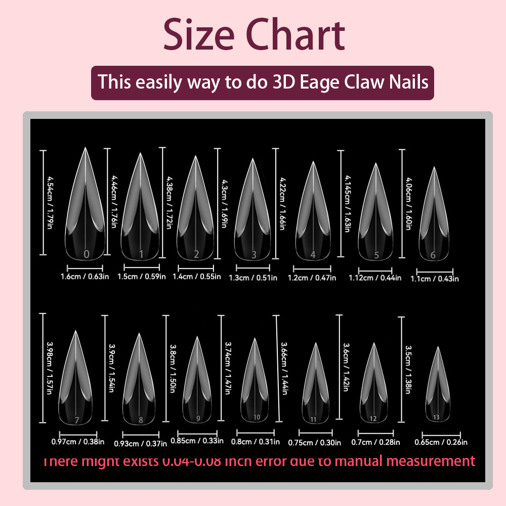 140pcs 3D Claw Dual Nail Form