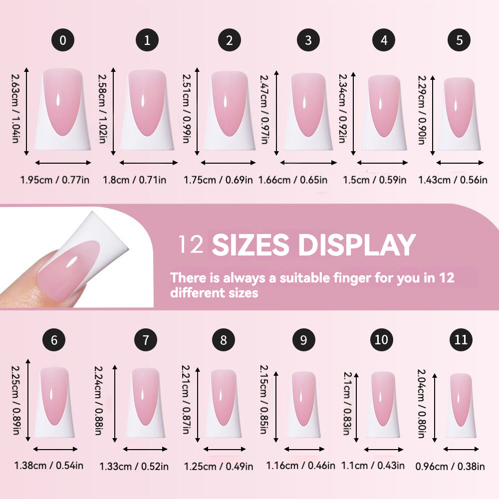 5 colors duck feet French tips press on nail