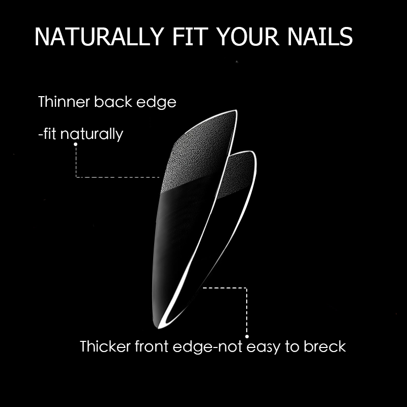 240pcs-Half Cover Short Almond Nail Tips