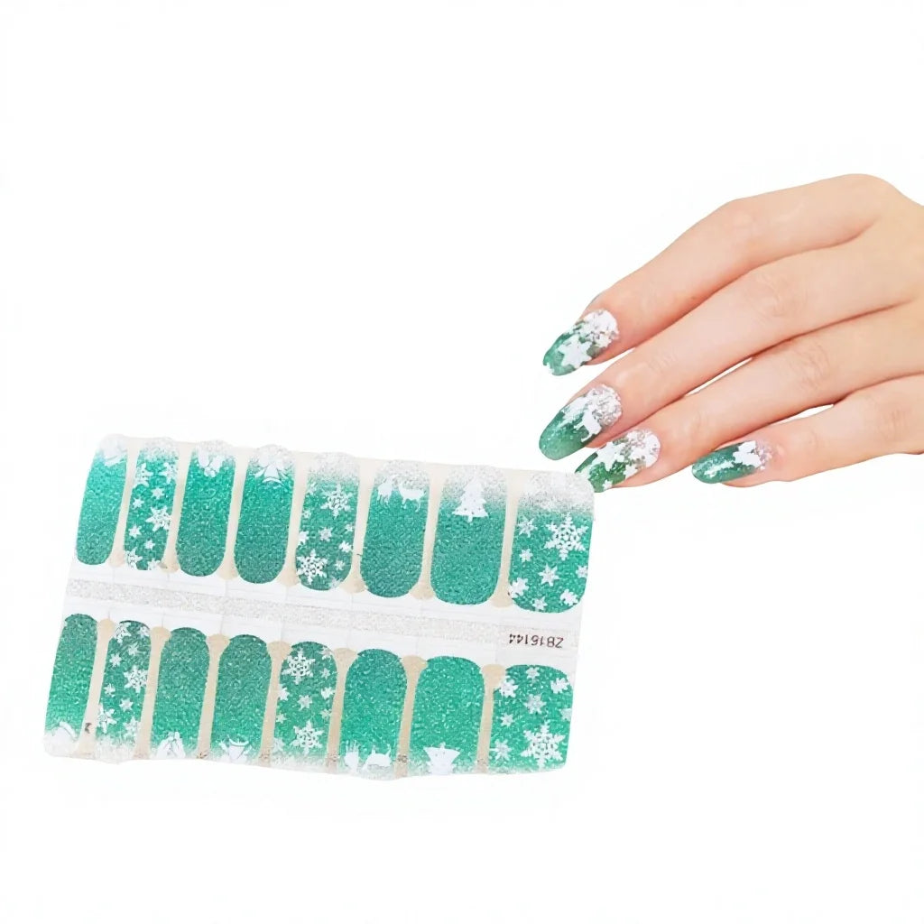Close-up of colorful dimensional nail stickers for DIY nail art