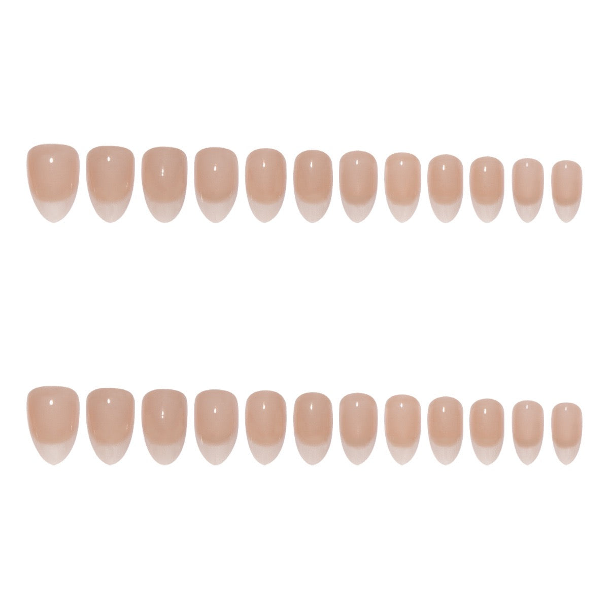 24pcs Press On Nails-Nude white Short Alomnd