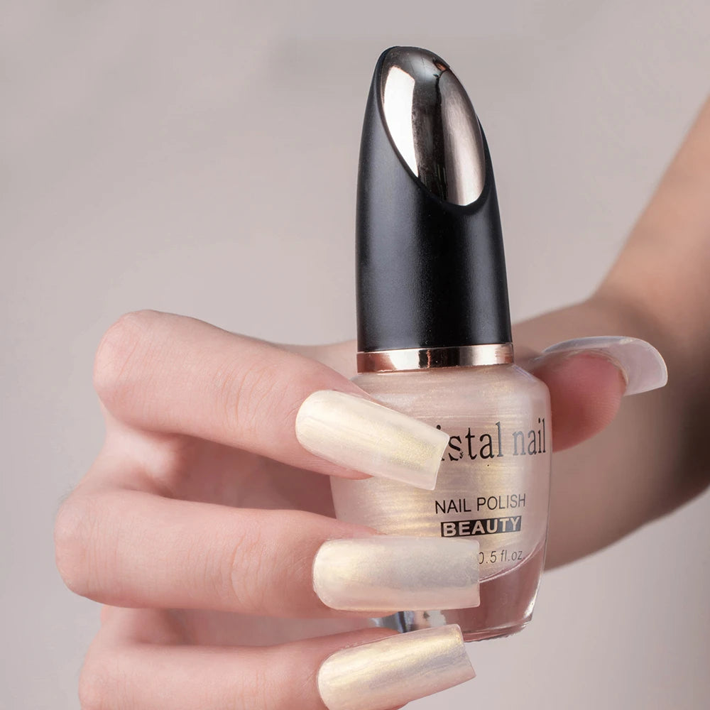 Close-up of bright glossy nail varnish for natural nails and DIY nail art looks