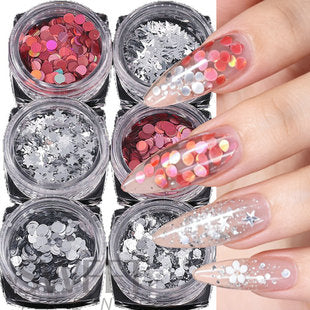 Light-reflective five-point star glitter for Y2K and galaxy nail art