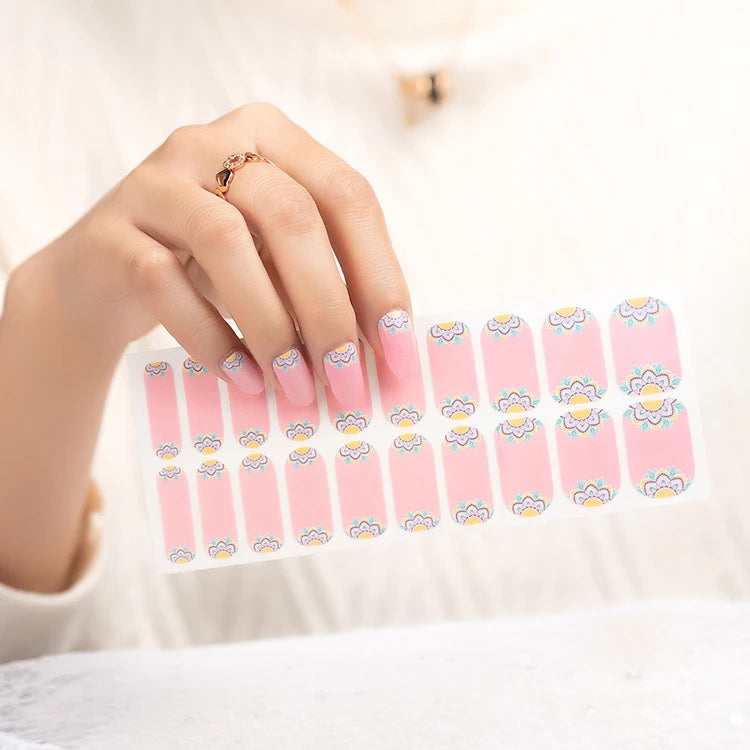 Nail art sticker pack for use on press-on nails, gel nails, and natural nails
