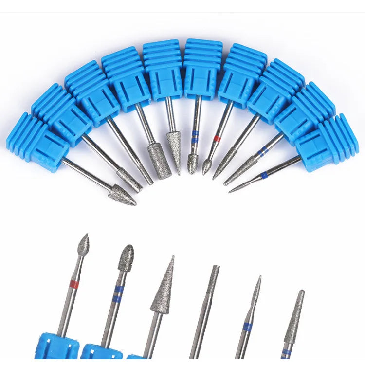 Close-up of portable nail drill accessory for nail surface prep and finishing