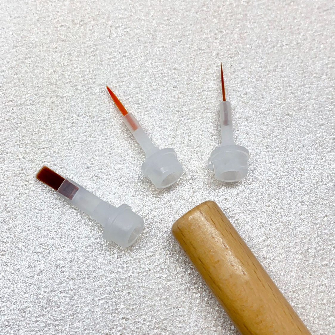 Double headed replaceable nail polish brush set