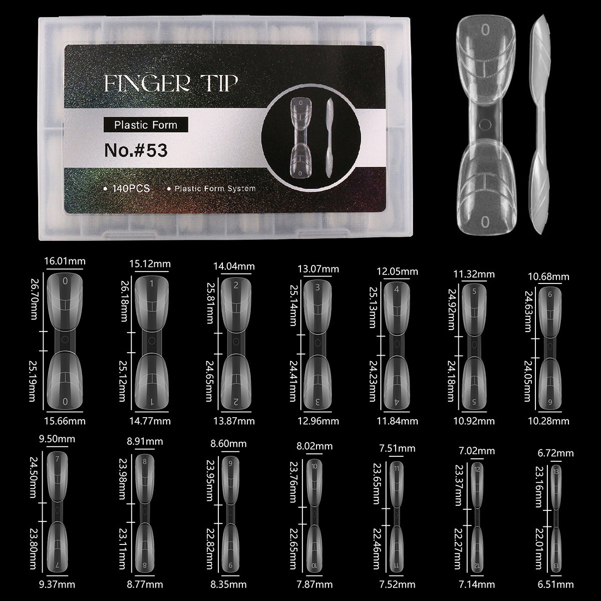 2in1 Matte Surface Nail Dual Forms 140Pcs Oval Almond Dual-headed Nail Mold for Quick Nails Extension Plastic Form Salon Nail Art Tools