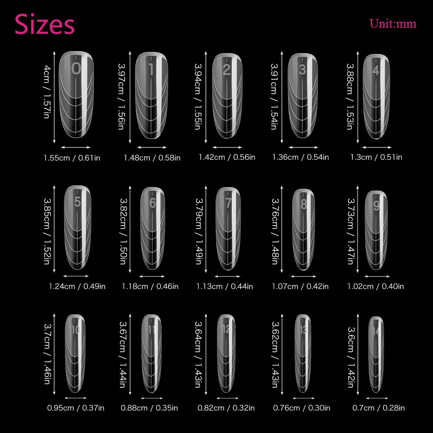 150pcs Oval Nail Dual Forms-CYJM35C