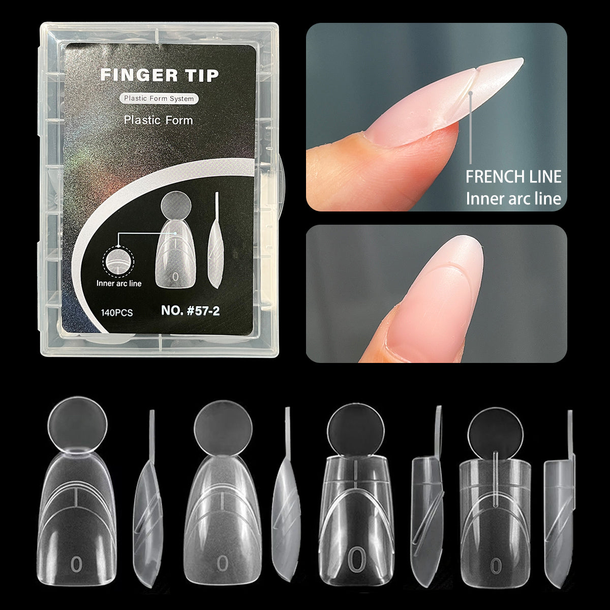 140pcs New Matte Dual Forms With French Line