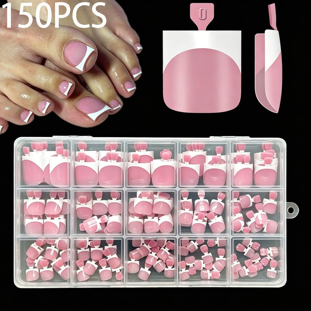 150pcs French Tip Toe Nail Tips Press on