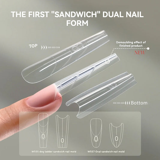240pcs Sandwich Dual Nail Form