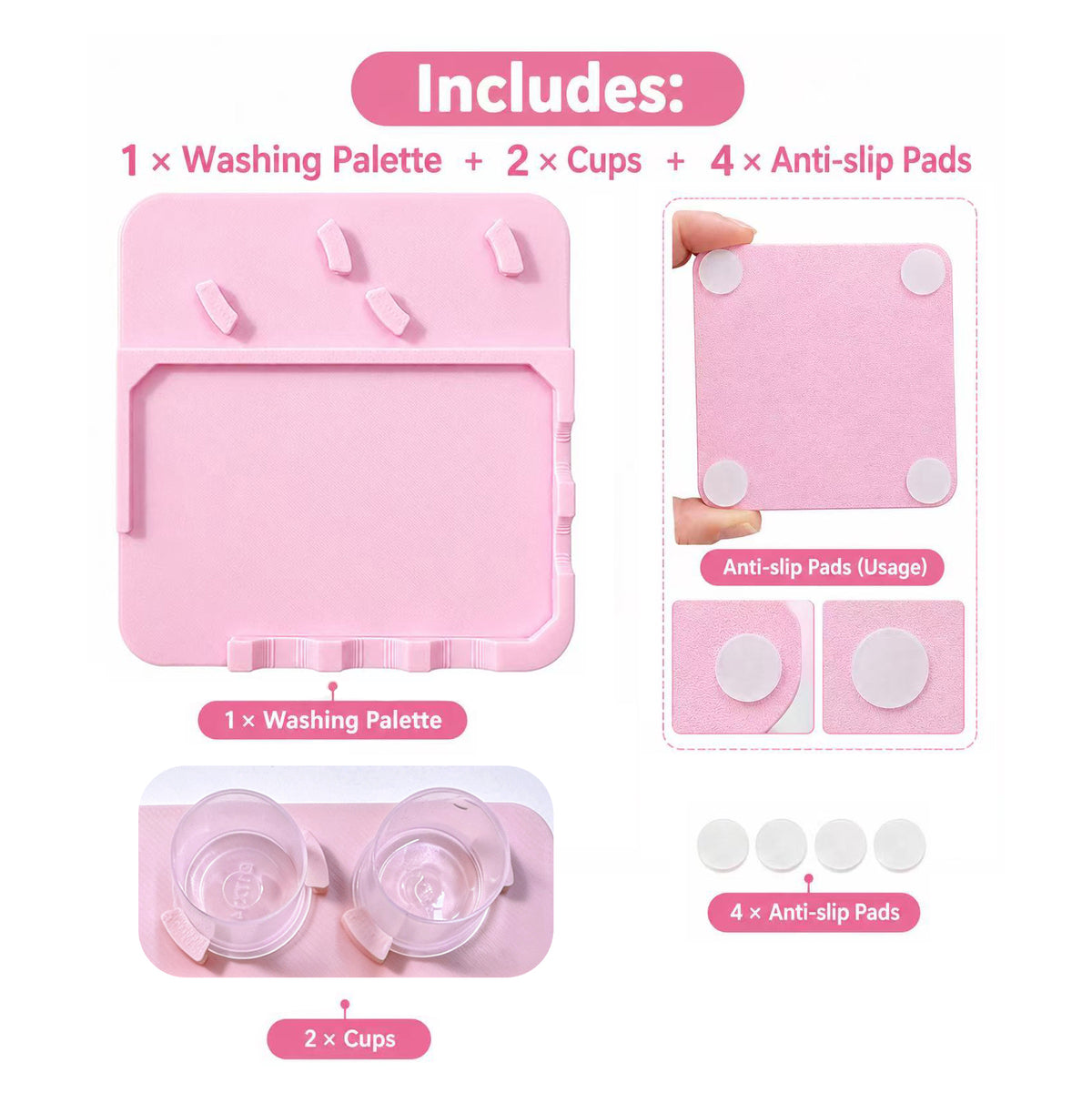 Non-Slip Nail Brush Cleaning Tray, Multi-Functional Nail Art Cleaning Tool, Holds Disposable Cups, Cotton Pads and Nail Art Brushes, Nail Brush Rest, Nail Technician Cleaning Dish, Space-Saving Nail Salon Accessory