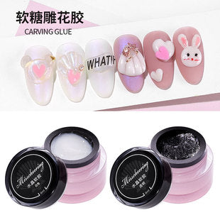 3D nail art sculpting gel for creating raised floral and textured manicure details