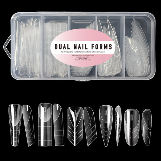 75pcs Clear French Nail Dual Forms 5 Different Styles
