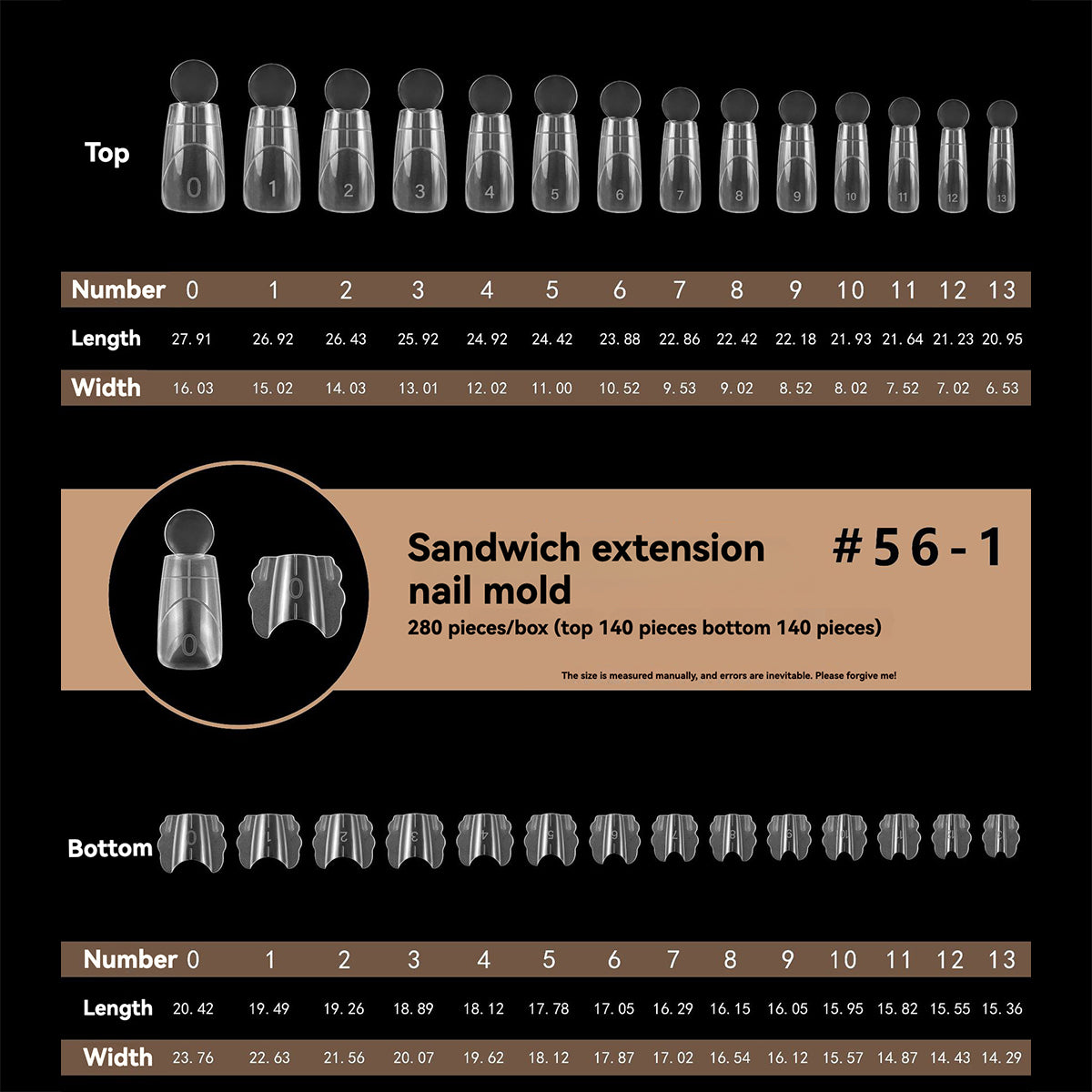 matte sandwich dual nail form 55-1/55-2/56-1/56-2/57-1/57-2/58-1/58-2