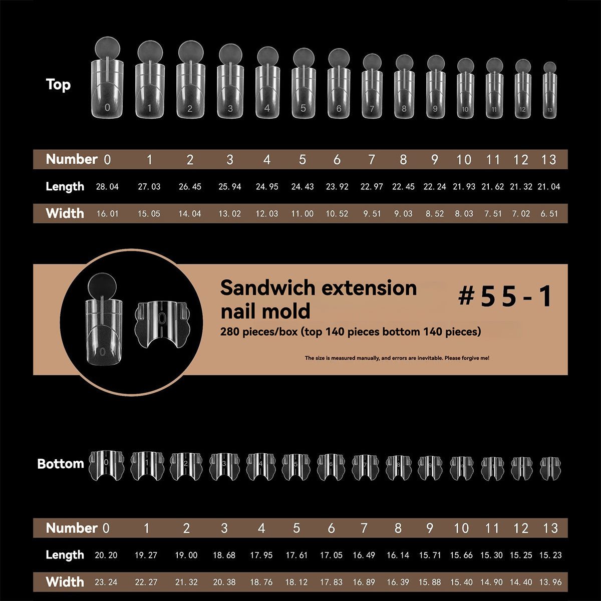 matte sandwich dual nail form 55-1/55-2/56-1/56-2/57-1/57-2/58-1/58-2