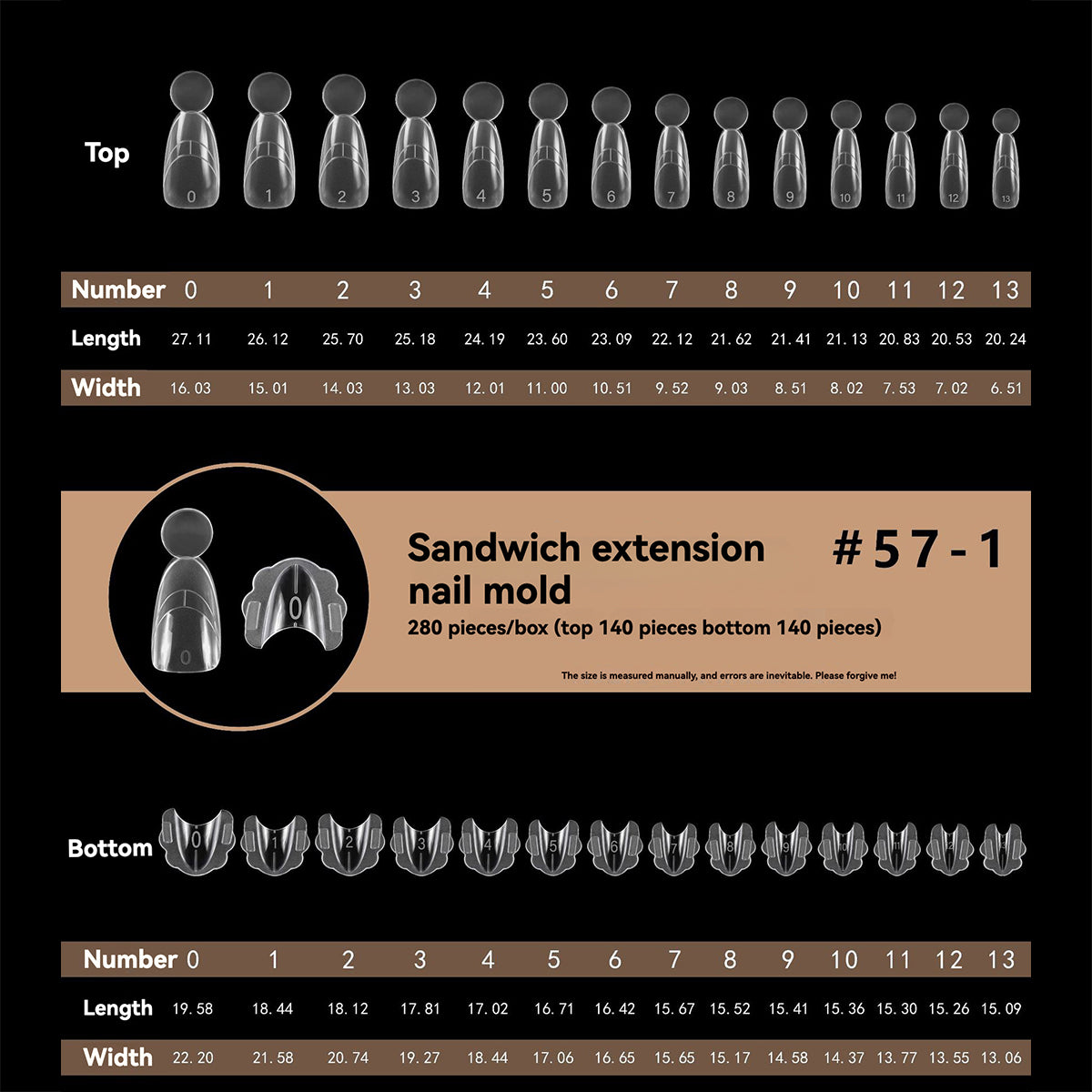 matte sandwich dual nail form 55-1/55-2/56-1/56-2/57-1/57-2/58-1/58-2