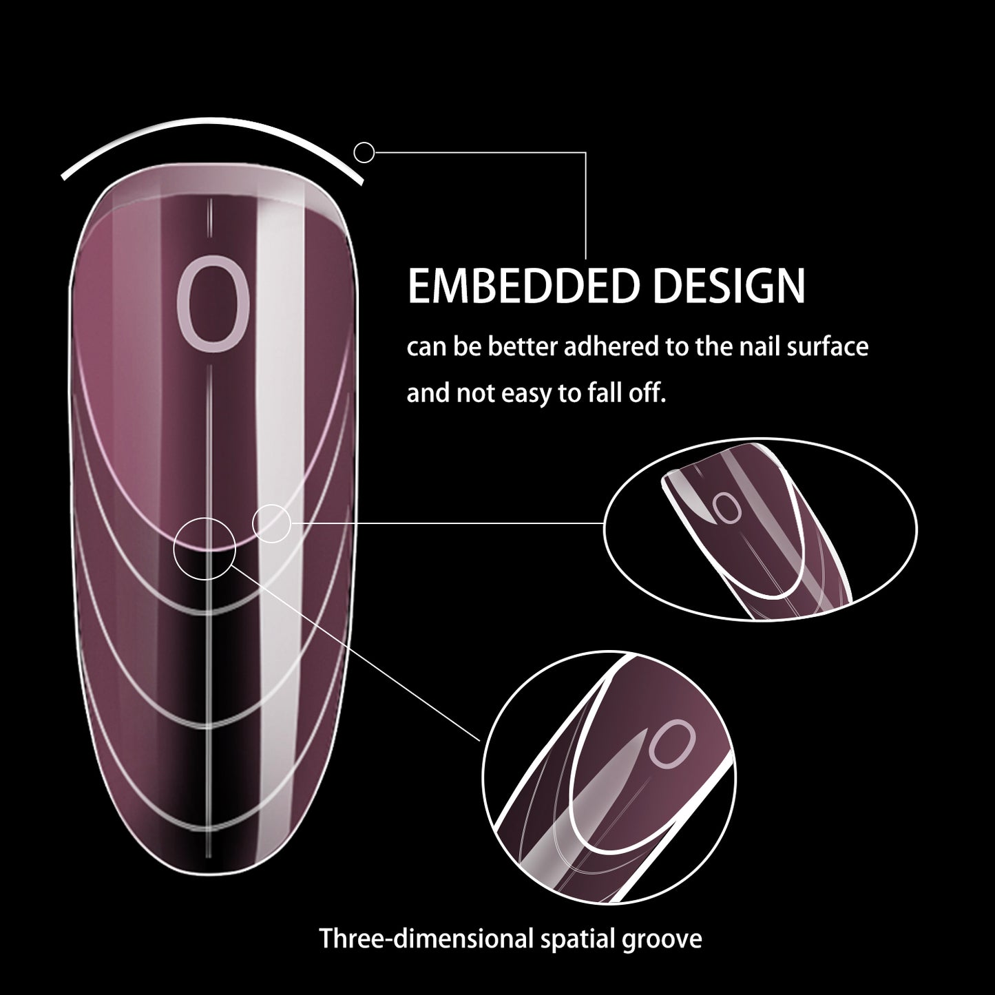 150pcs Clear Pink Oval Nail Dual Forms