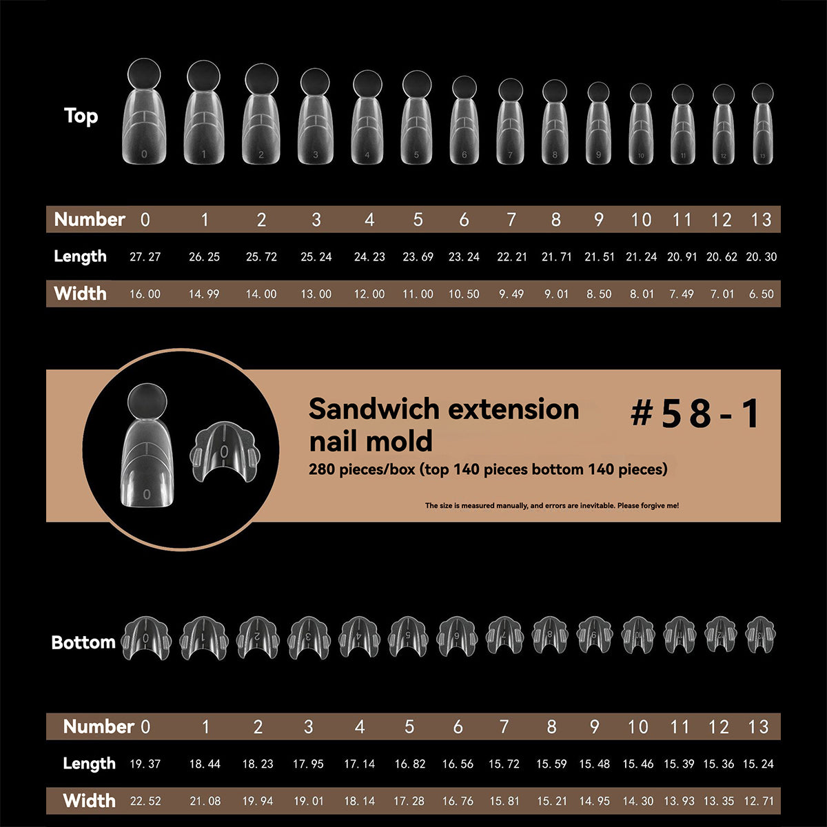 matte sandwich dual nail form 55-1/55-2/56-1/56-2/57-1/57-2/58-1/58-2