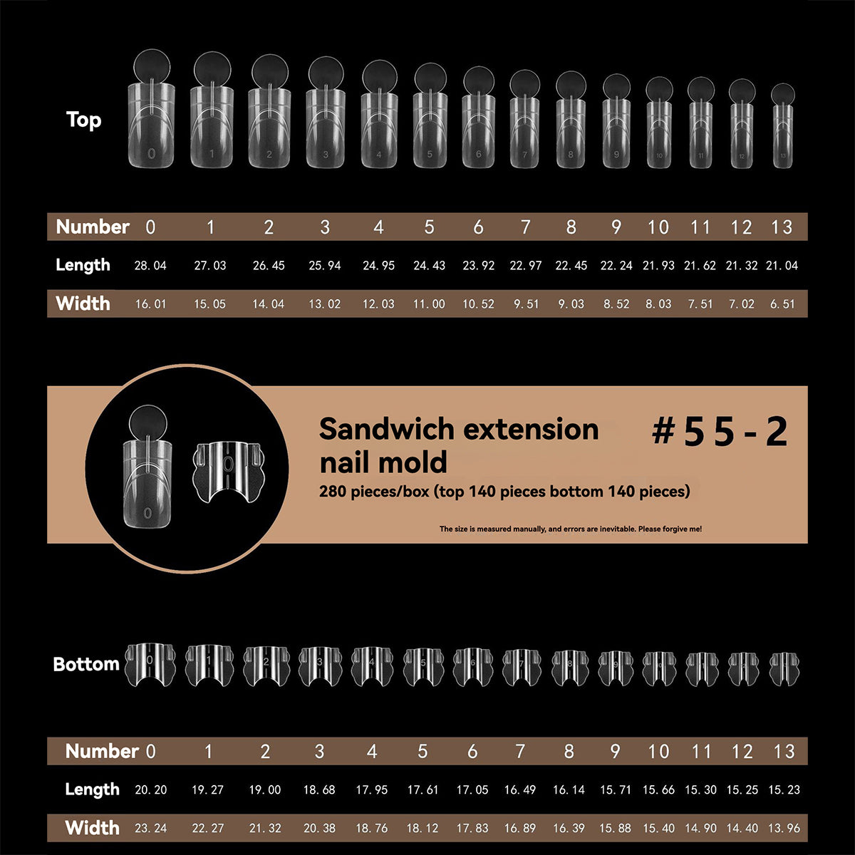 matte sandwich dual nail form 55-1/55-2/56-1/56-2/57-1/57-2/58-1/58-2