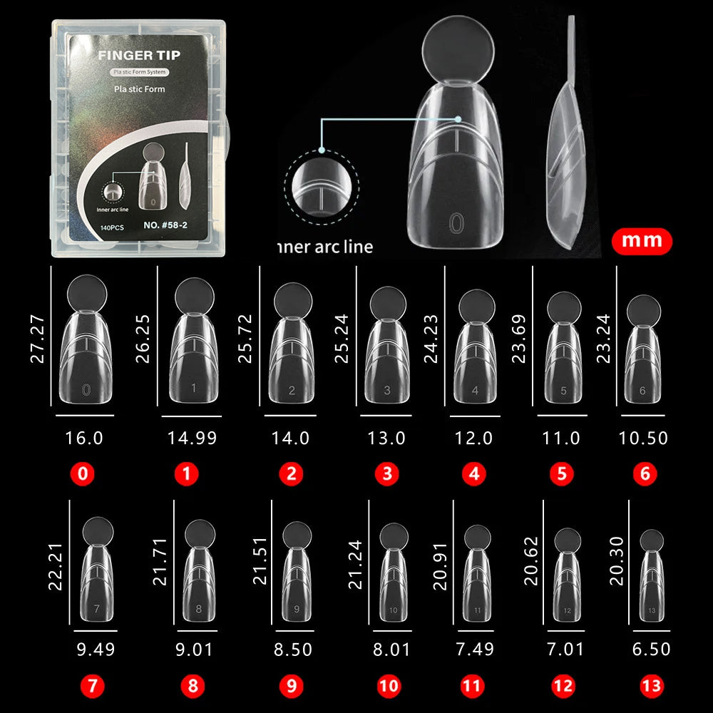 140pcs New Matte Dual Forms With French Line