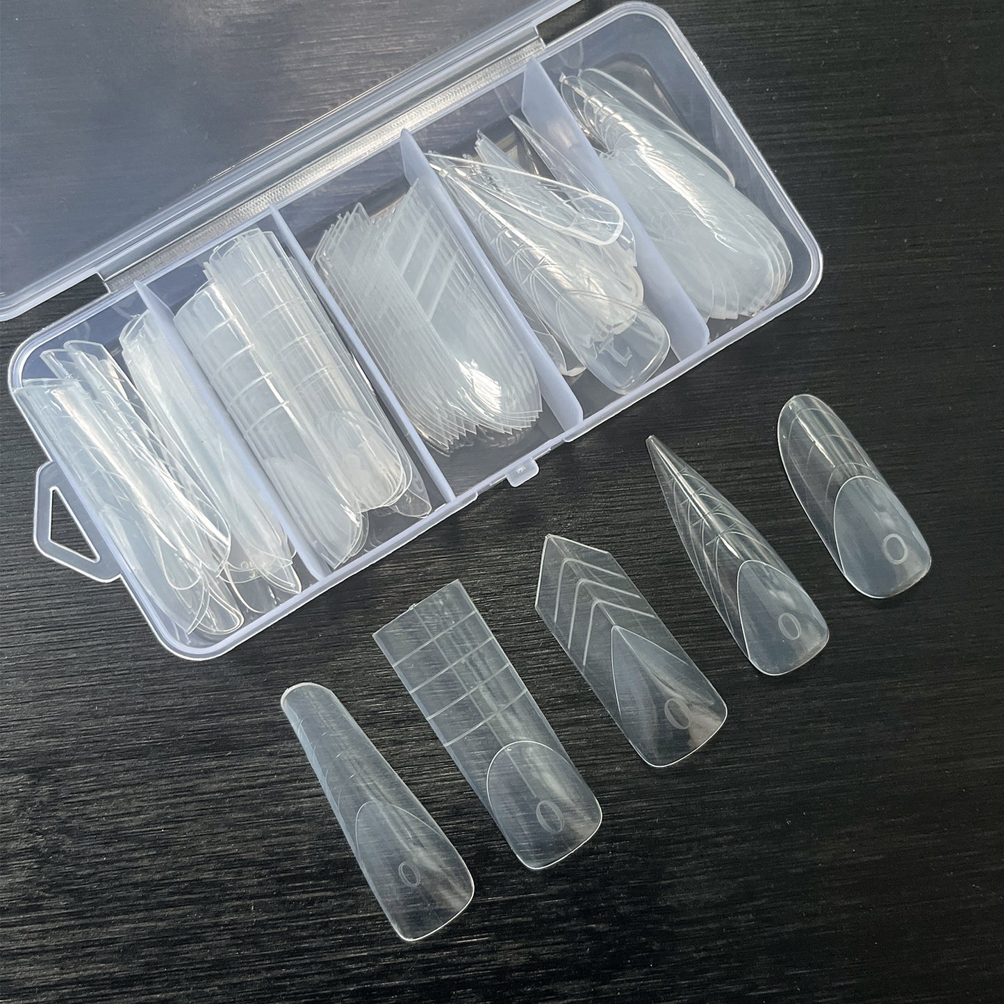 75pcs Clear French Nail Dual Forms 5 Different Styles