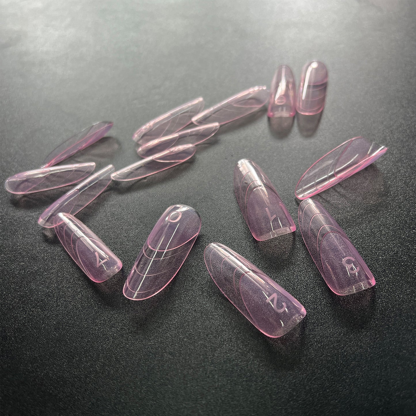 150pcs Clear Pink Oval Nail Dual Forms