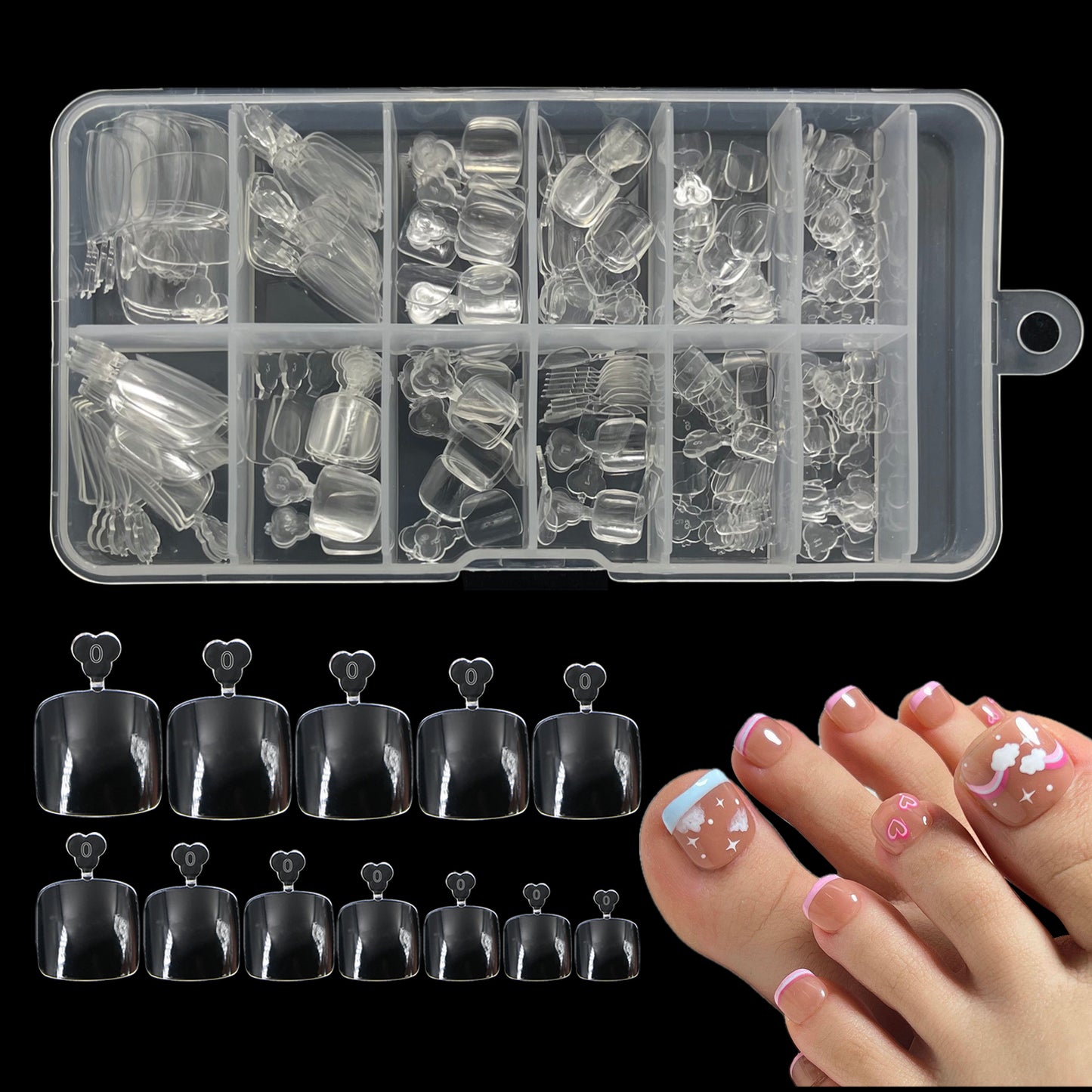 240pcs/box Toenail tips-transparent