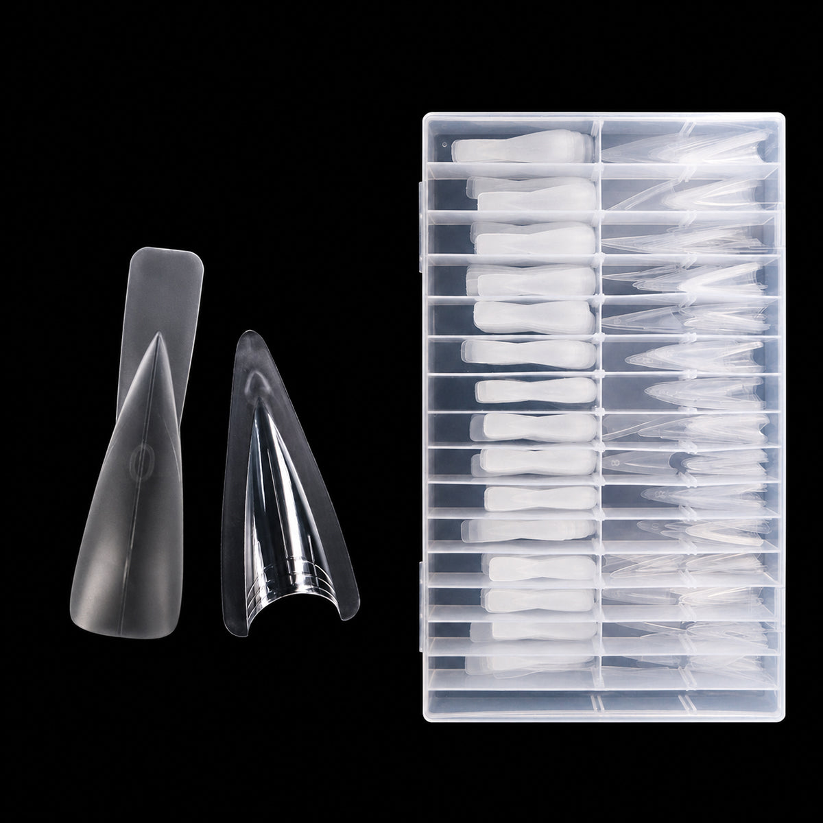 120pcs Matte Stiletto Sandwich Dual Nail Forms