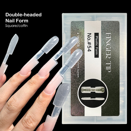 Double Ended Nail Dual Forms 140pcs Matte Reusable Square Coffin Extension Molds Gel Builder Tips Professional Salon Nail Art