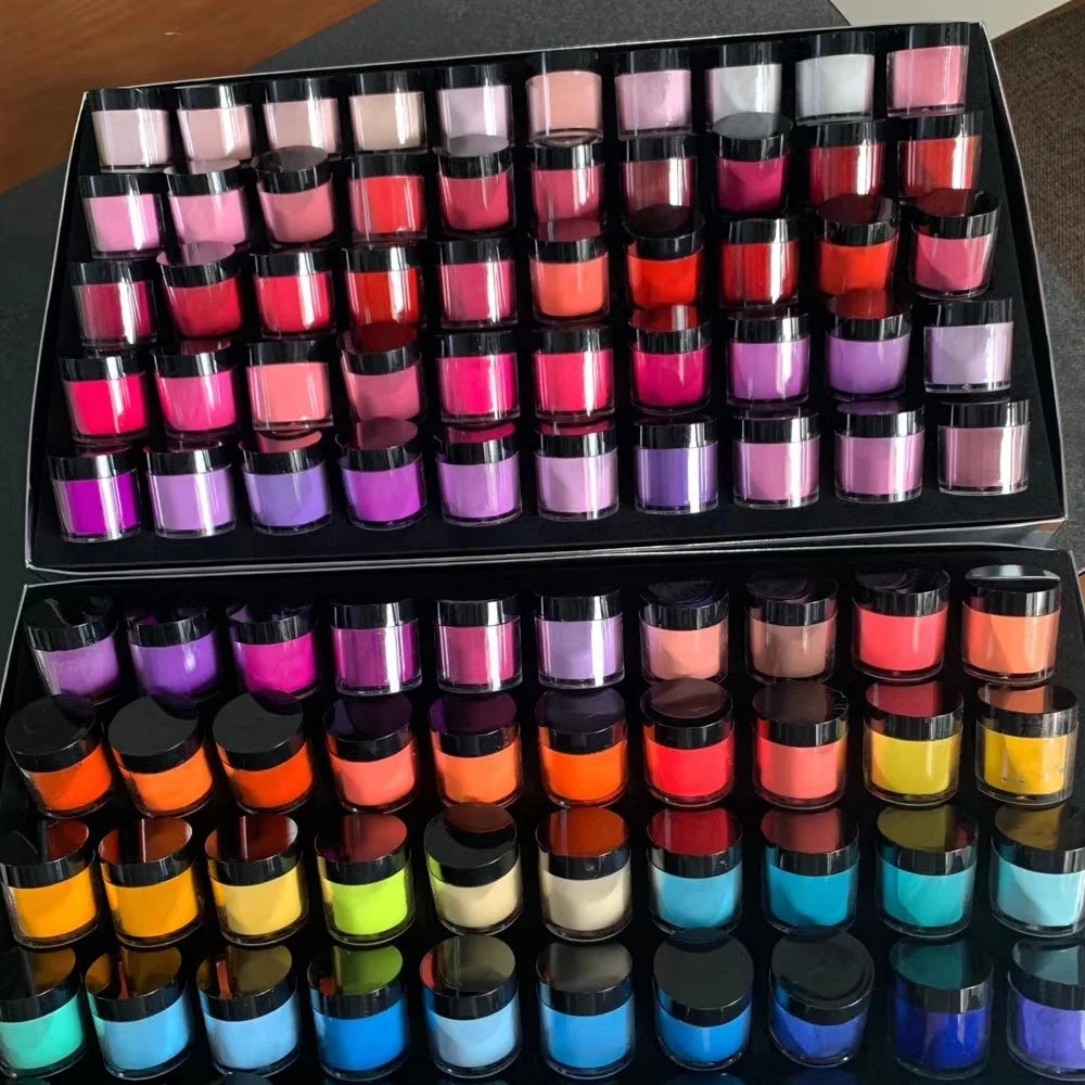 Custom dip powder nail kit with acrylic color powder and coordinating dip liquids