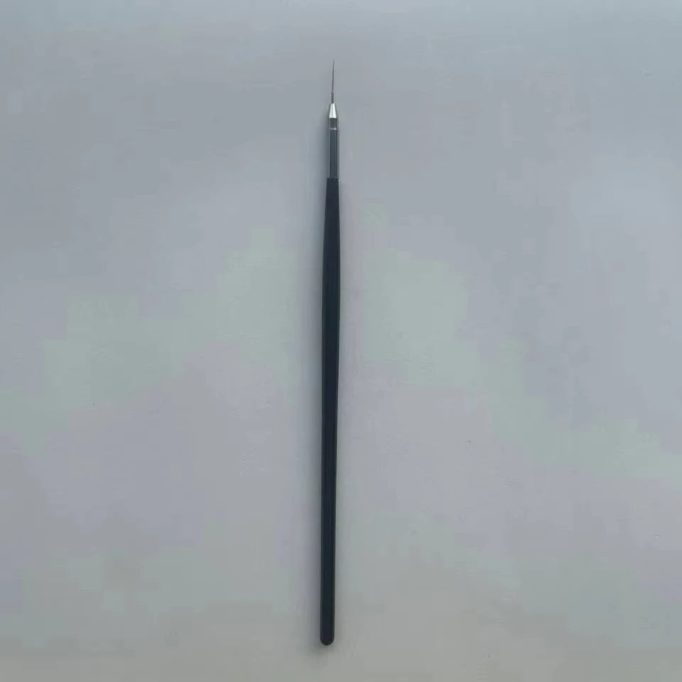 Detail liner nail art brush for gel polish with nylon bristles and black wood handle for fine lines and nail design