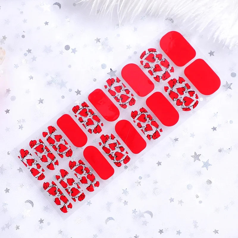Glitter Halloween nail stickers peel-off nail wraps for DIY festive nail art