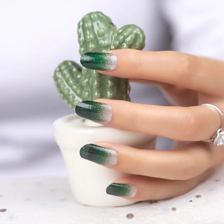 16pcs full cover leaf nail stickers for fall manicure with warm autumn leaf nail wrap design