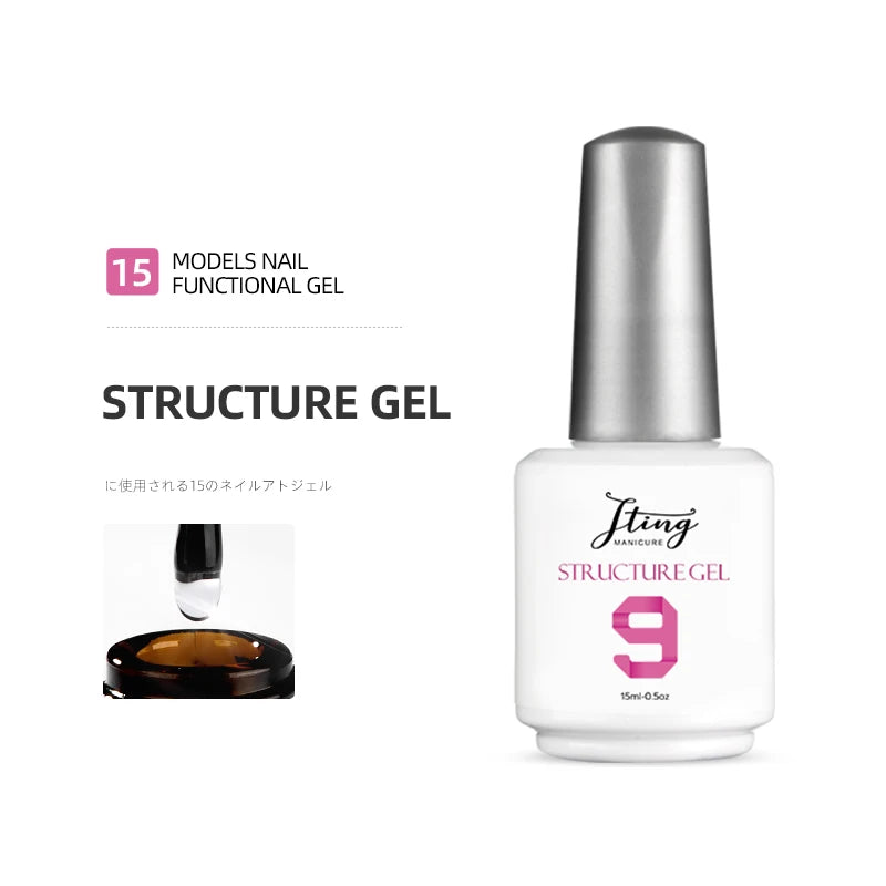 Brush-on UV structure gel bottle for controlled nail application