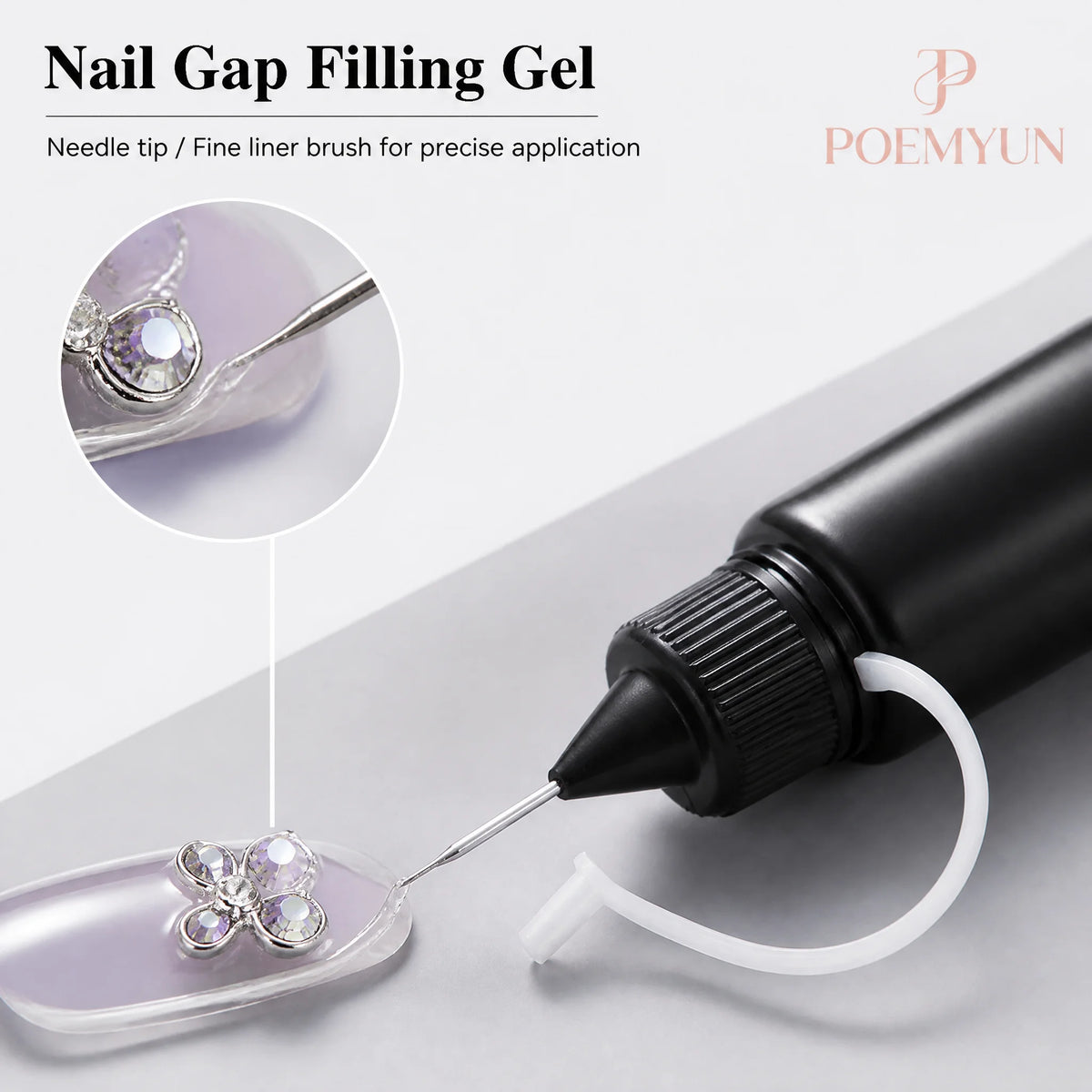 Clear nail ridge filler and soak-off builder gel for uneven natural nails