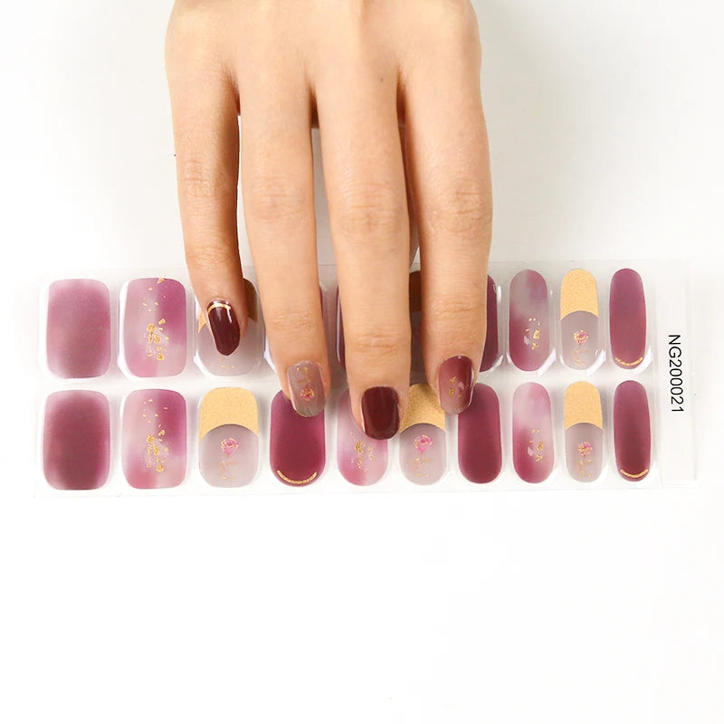 Gel-look nail polish sticker pack and decorative wrap details
