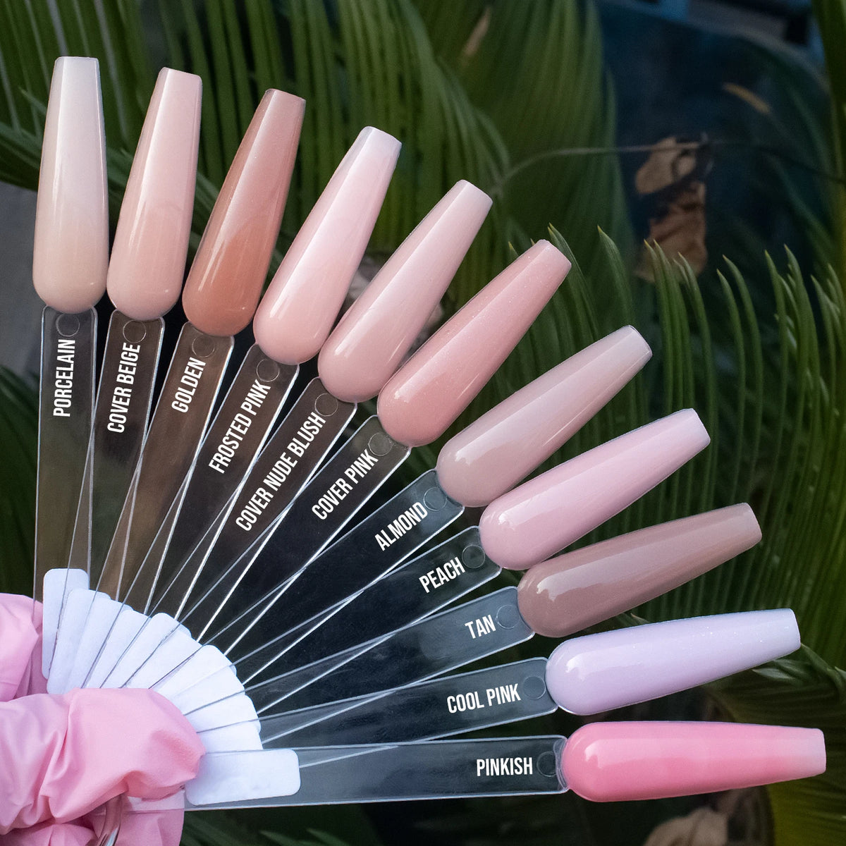 12-shade nude acrylic powder set with cover pink and beige colors for nail extensions