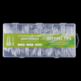 Bulk set of 600 matte full cover false nail tips for nail extensions
