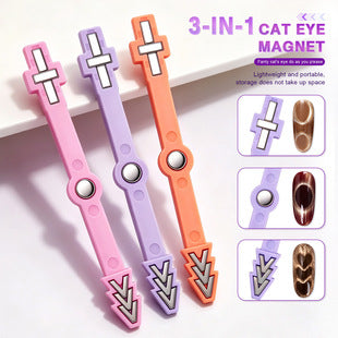 3-in-1 double-ended cat eye nail magnet tool for magnetic gel polish