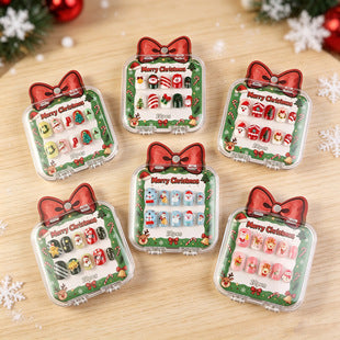 Holiday press on nails for kids shown as a festive party and gift accessory