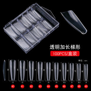 Clear ballet coffin nail tips 100pcs boxed extra long transparent nail tips for DIY and salon nail extensions