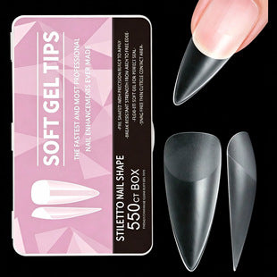 550-piece matte nude press on nails set with ultra-thin teardrop false nail tips