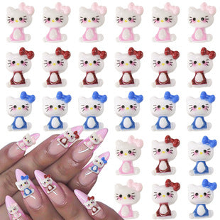 Pink and white mixed nail art decorations from the 50g charm assortment