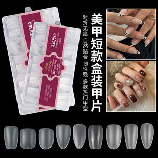 420-piece set of ultra-thin ballet-almond nail tips in assorted sizes