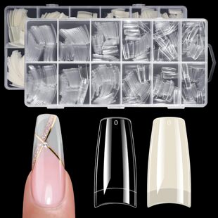 Half-cover nail tips for DIY manicures and professional extensions