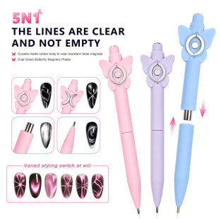 5-in-1 cat eye nail magnet tool for velvet and glass-effect magnetic gel nail designs