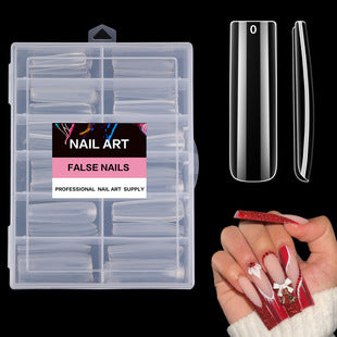 120-piece clear full-cover coffin nail tips for at-home manicures and custom press on nail sets