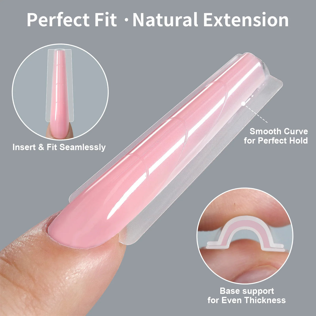 256-piece sandwich nail form set in almond, square, coffin and stiletto shapes