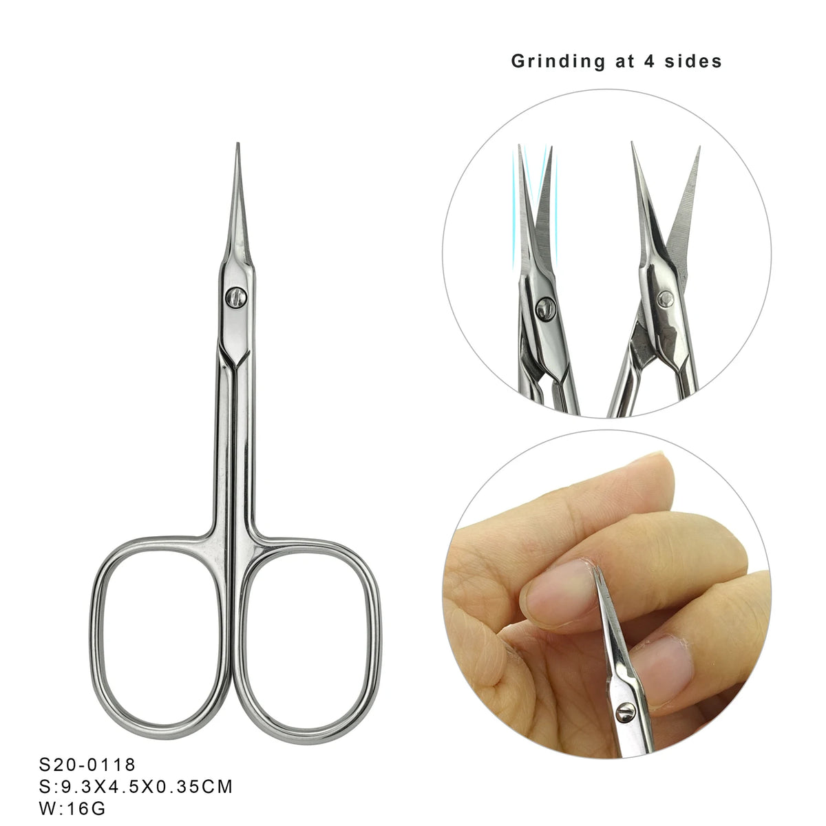 Professional stainless steel cuticle nipper for trimming loose cuticles and small hangnails